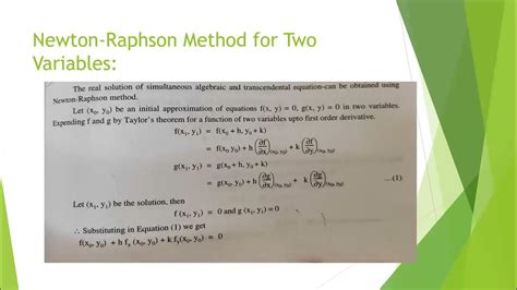 Newton Raphson Method For Two Variables Youtube