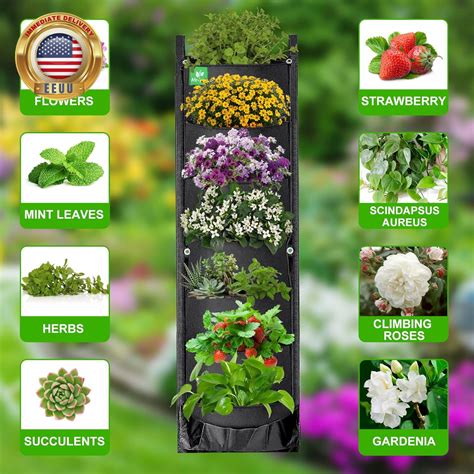 Pack Hanging Planter For Outdoor Plants Pocket Vertical Wall