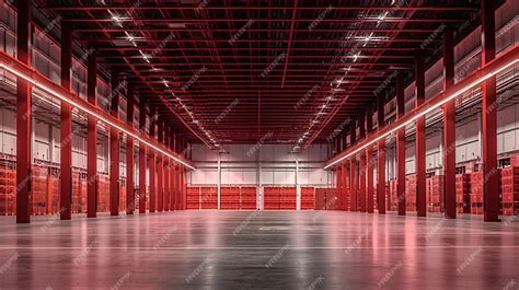 Premium Photo Large Modern Empty Storehouse Generative Ai