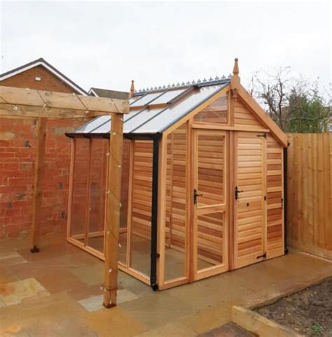 Centaur Cedar Shingle Roof Greenhouse Shed Backyard