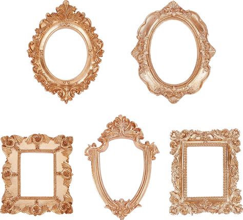 Fingerinspire 5 Pcs Vintage Resin Picture Frame（5 Different Shapes And Sizes） Resin