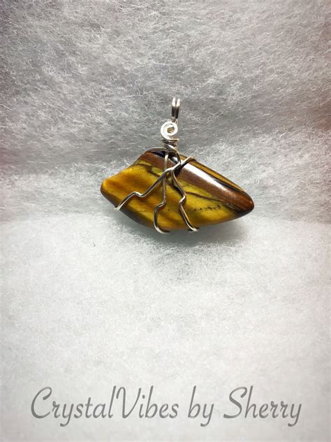 Wire Wrapped Tigers Eye Pendant