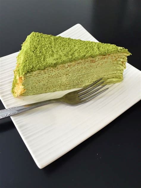 Green Tea Mille Crepe Cake Millie Creperie Toronto