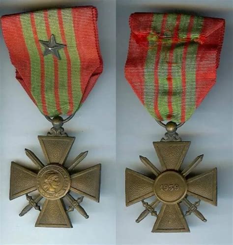 M Daille Croix De Guerre Citation Toile Bronze Eur