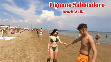 Lignano Sabbiadoro Summer Beach Walk Youtube