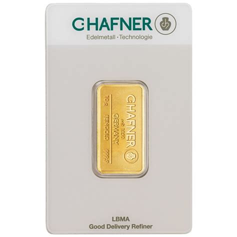 C Hafner 10 Gram Gold Bar From 901 50