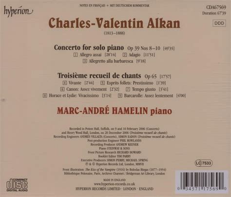 Charles Alkan Concerto For Piano Solo Op 39 Nr 8 10 CD Jpc