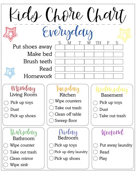 Cute Colorful Free Customizable Chore Chart Printable Artofit