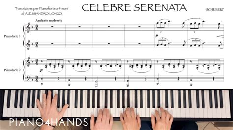 F Schubert CELEBRE SERENATA Per Pianoforte A 4 Mani A LONGO YouTube