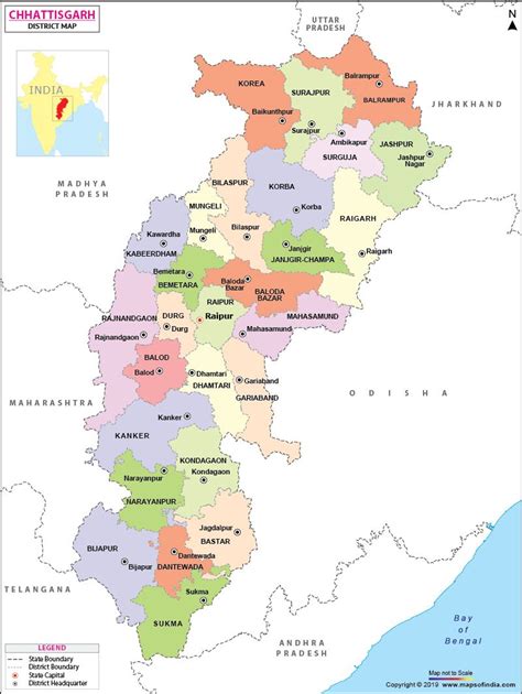 Chhattisgarh District Map Map Chhattisgarh India Map