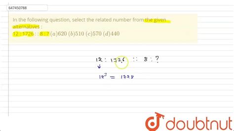 In The Following Question Select The Related Number From The Given Alternatives 12 1726
