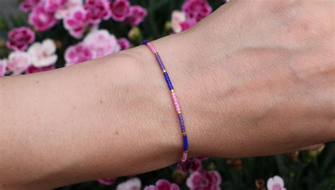 Lgbtq Bracelet Bi Bracelet Subtle Bisexual Pride Bracelet Etsy