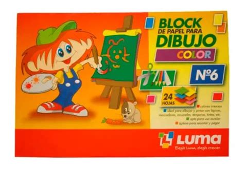 Block De Dibujo Luma Escolar N X Hojas Color