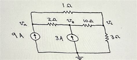 Solved Find The Node Voltages Va Vb And Vc For The Circuit Chegg