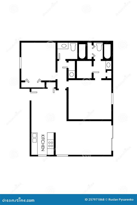 Icon Floor Plan Example Floor Plan House Plan Icon Stock Illustration