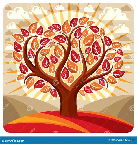 Art Vector Graphic Illustration Of Creative Tree Growing On Wonderful