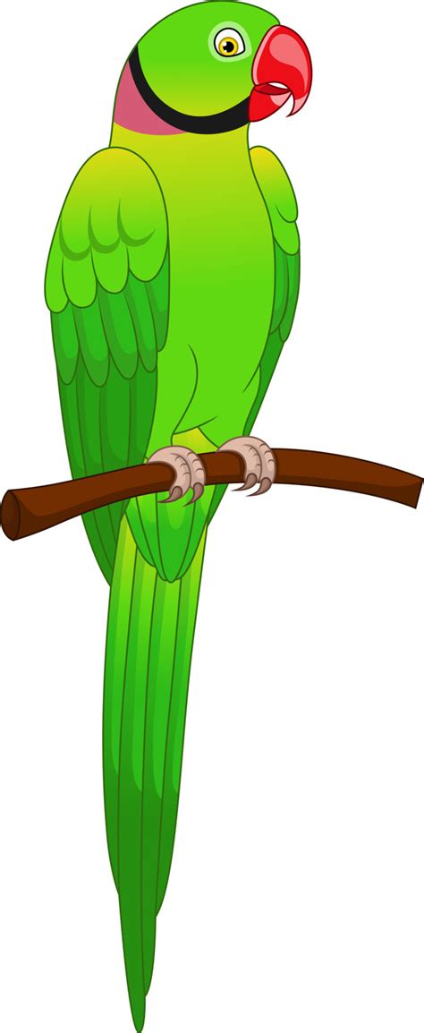 Linda Caricatura De Loro Guacamayo En La Rama De Un Rbol