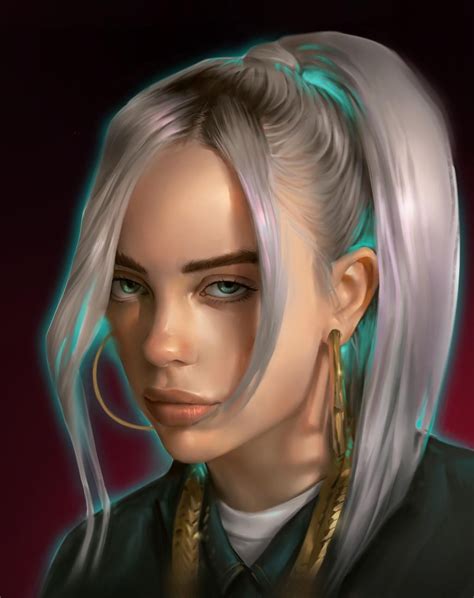 Portrait Of Billie Eilish By MarioTsota On DeviantArt Billie Eilish