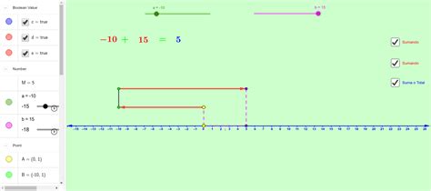 Suma De Números Enteros En La Recta Numérica Geogebra