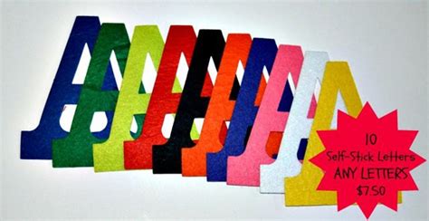 Bulk Felt Letters Sticky Felt Letters Set Of 10 Self Etsy