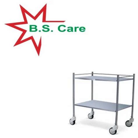 Silver Stainless Steel Surgical Instrument Trolley Model Name Number