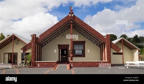 Facade Of Ancestral Meeting House Wahiao Whakarewarewa Thermal Park