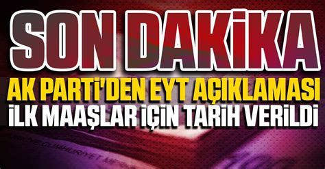 Son dakika EYT de ilk maaşlar için AK Parti den tarih geldi EKONOMİ