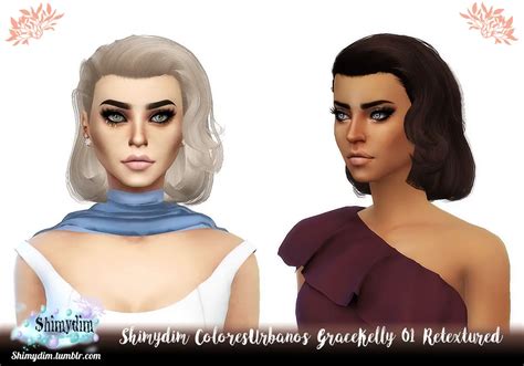 Shimydim ColoresUrbanos Grace Kelly 01 Hair Retextured Sims 4 Hairs