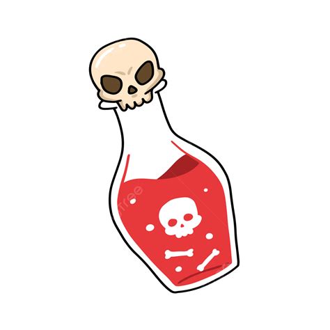 Poison Bottle With Skull Cap Vector Illustration Poison Poison Bottle Halloween Png And