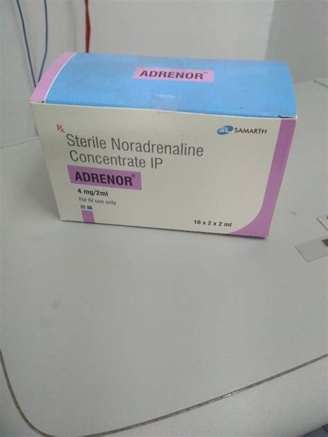 Liquid Adrenor Injection Sterile Noradrenaline Concentrate Ip For