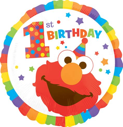 Elmo 1st Birthday Foil Balloon Helium Inflation Included 17 In