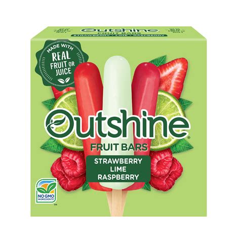 Outshine Strawberry Lime And Raspberry Frozen Fruit Bars Variety Pack