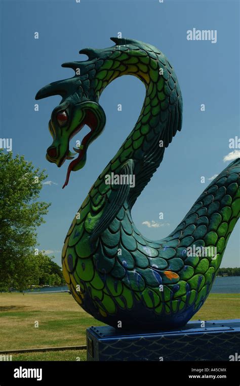 Ajd57417 Crosby Mn Minnesota Serpent Lake Dragon Serpent Statue
