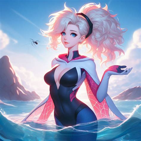 Spider Mercy is standing in water by UnMercyFan on DeviantArt