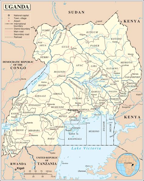 Uganda Maps Printable Maps Of Uganda For Download