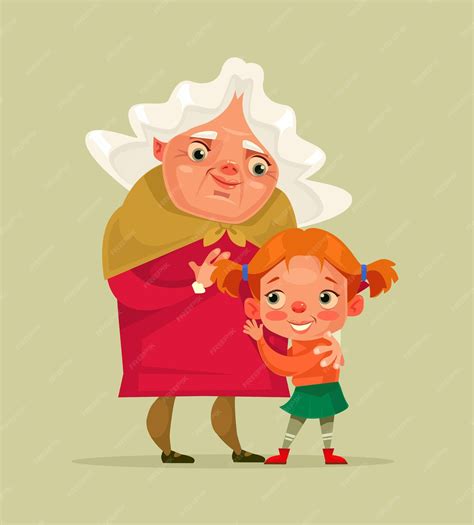 Grandmother And Granddaughter Clipart