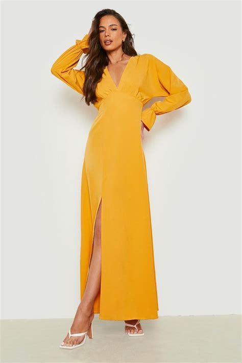 Women S Plunge Split Maxi Dress Boohoo Uk