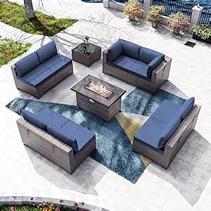 Amazon Kullavik 10 Pieces Outdoor Patio Furniture Set With 43 Gas