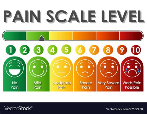 Diagram Showing Pain Scale Level With Different Vector Image