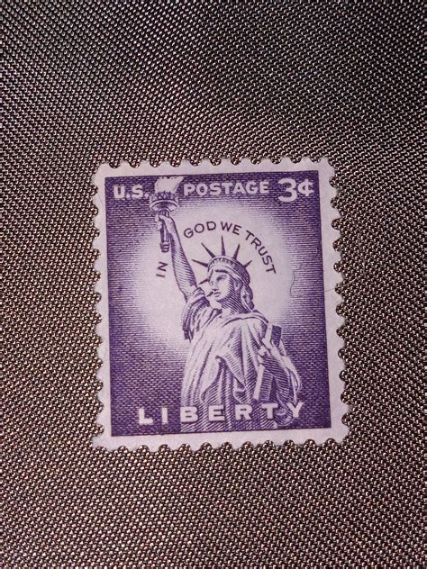 Rare Statue Of Liberty 3 Cent Stamp Purple Etsy