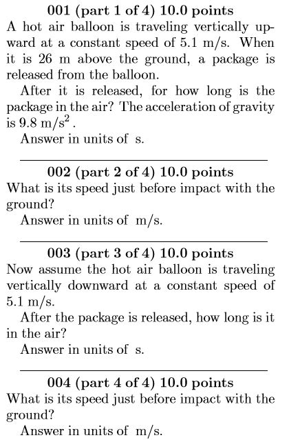 Solved Part Of Points A Hot Air Balloon Is Chegg