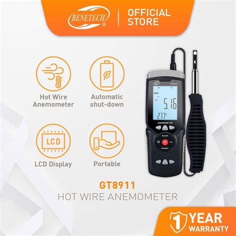 Benetech GT Professional Digital Hot Wire Anemometer For Wind Speed And Temperature Shopee