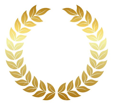 Premium Vector Golden Round Laurel Foliage Winner Triumph Symbol