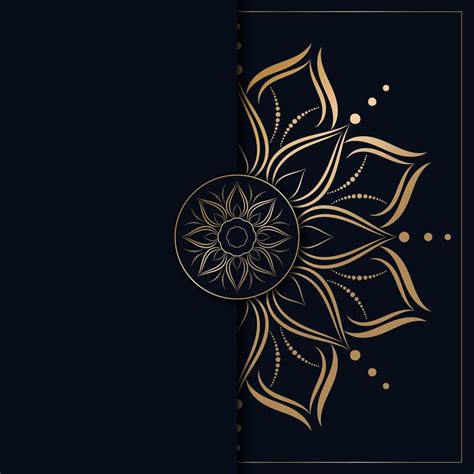 mandala design with gold and dark blue color, flower mandala background ...