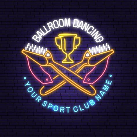 Ballroom Dance Sport Club Bright Neon Sign. Concept for Shirt or Logo, Print, Stamp or Tee Stock ...