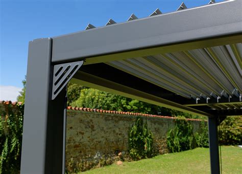 Pergola Bioclimatique adossée 3x3 60 m gris OOGarden