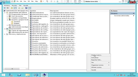 CREACIÓN DE USUARIOS Y GRUPOS LOCALES EN WINDOWS SERVER 2012