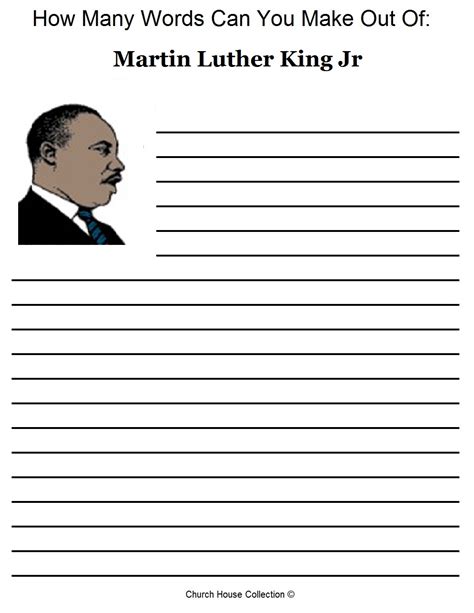 Free Printable Martin Luther King Worksheets