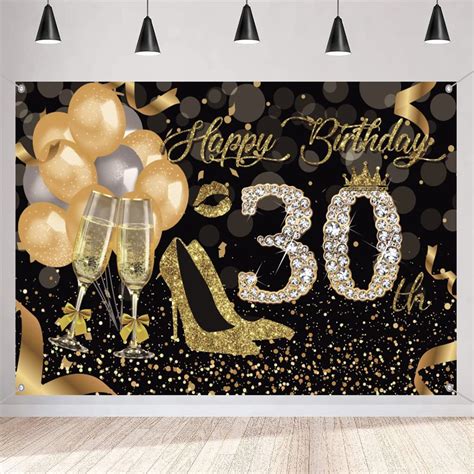 Buy 30th Birthday Decoration Happy 30th Birthday Backdrop For Woman