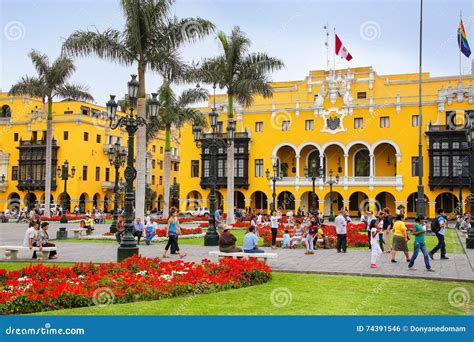 Plaza Mayor In Historic Center Of Lima Peru Editorial Photo Image Of